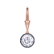 Solitaire Charm Two Tone Pendant Multi Shape 3.00 Carat Lab Created Moissanite