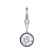 Solitaire Charm Two Tone Pendant Multi Shape 3.00 Carat Lab Created Moissanite