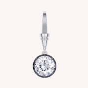 Solitaire Charm Two Tone Pendant Multi Shape 3.00 Carat Lab Created Moissanite