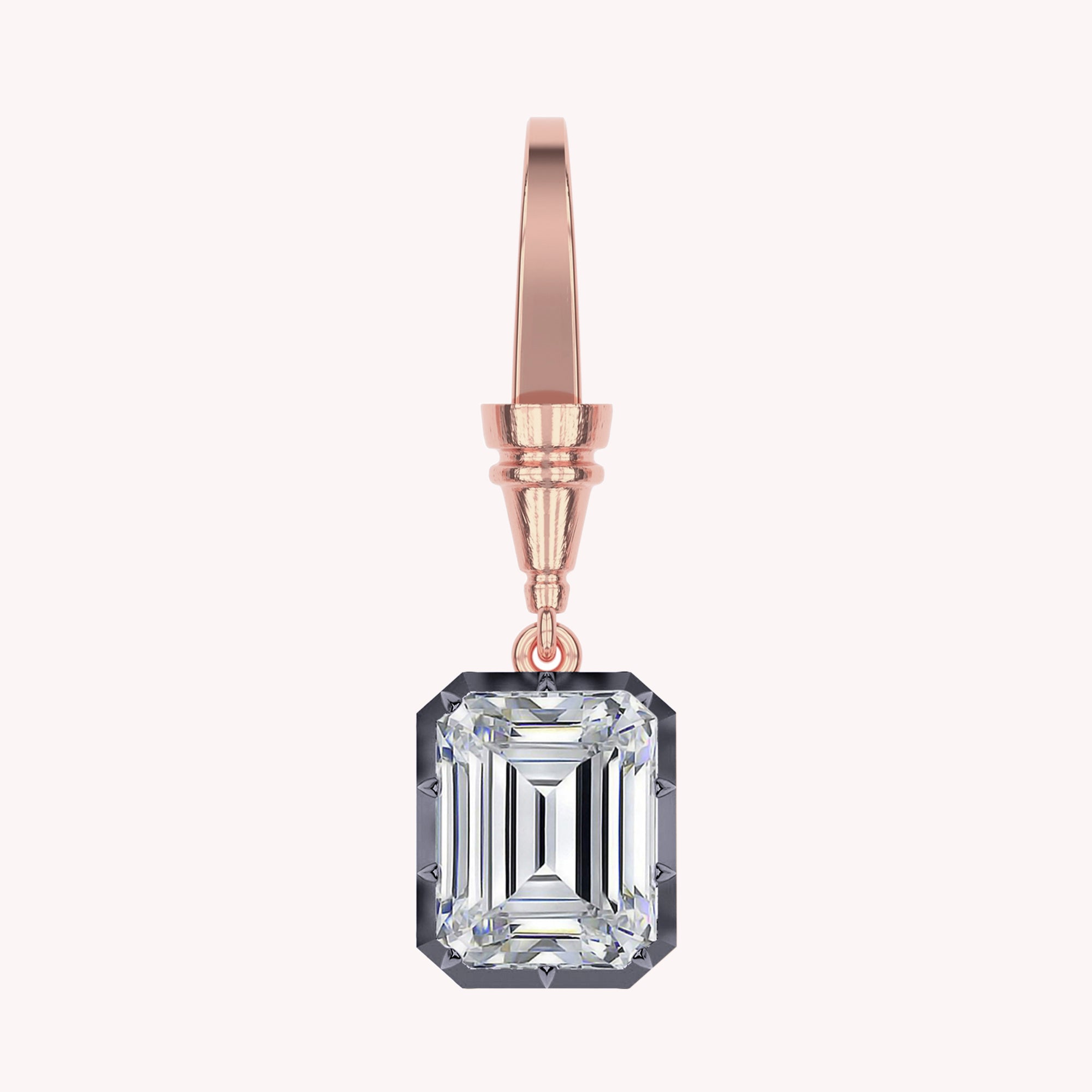 Solitaire Charm Two Tone Pendant Multi Shape 3.00 Carat Lab Created Moissanite