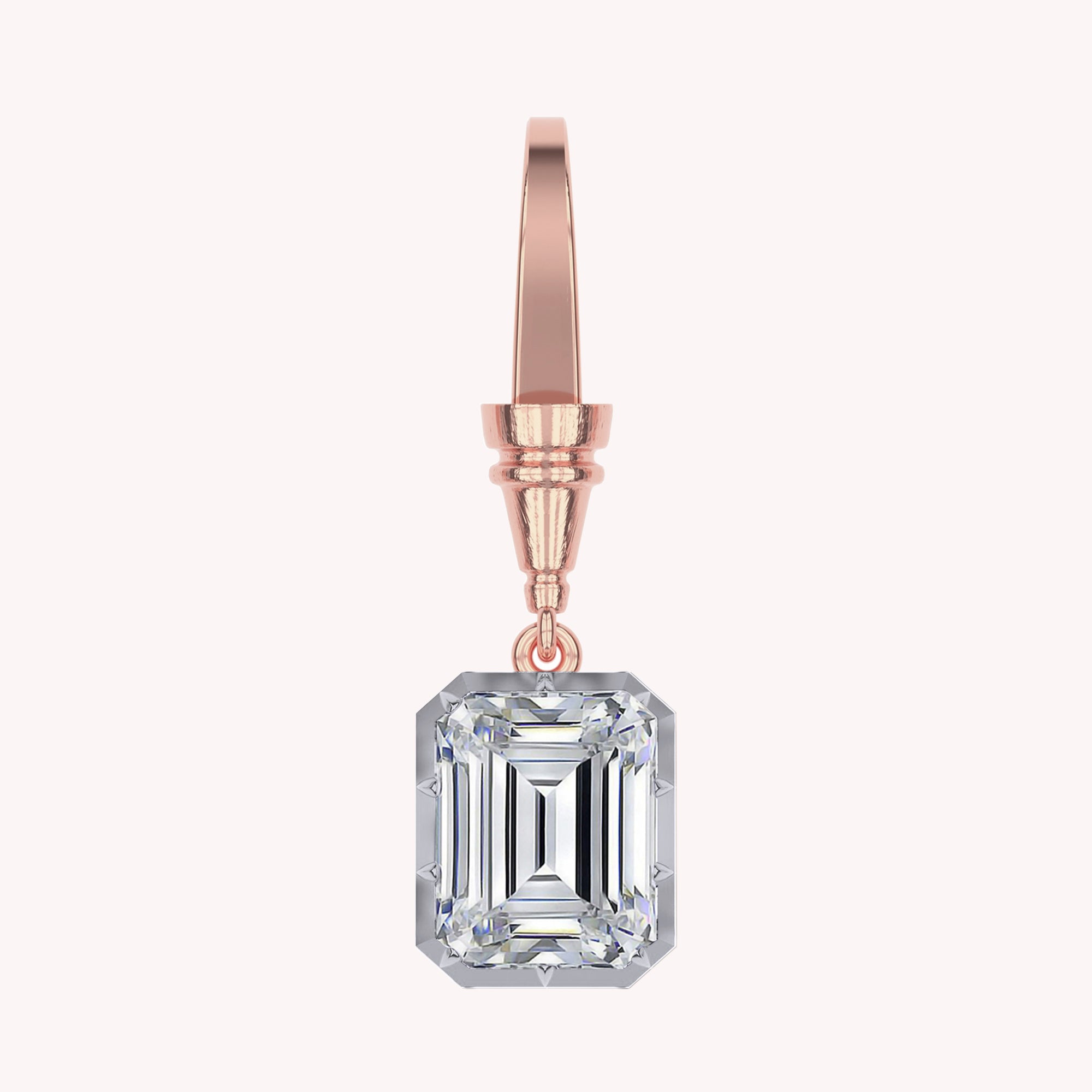 Solitaire Charm Pendant Bracelet Necklace Two Tone Pendant Multi Shape 3.00 Carat Lab Created Moissanite