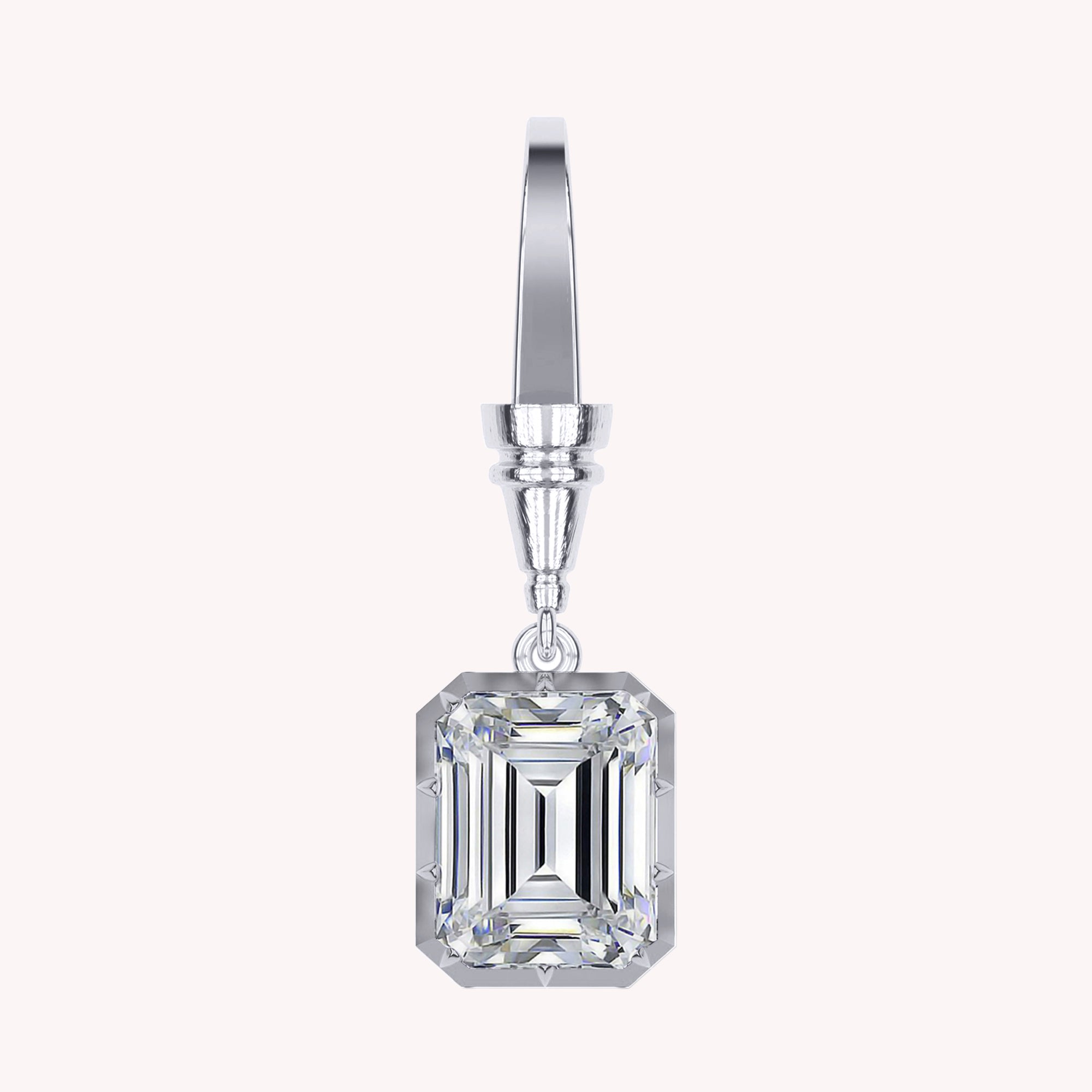 Solitaire Charm Pendant Bracelet Necklace Two Tone Pendant Multi Shape 3.00 Carat Lab Created Moissanite