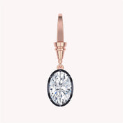 Solitaire Charm Two Tone Pendant Multi Shape 3.00 Carat Lab Created Moissanite