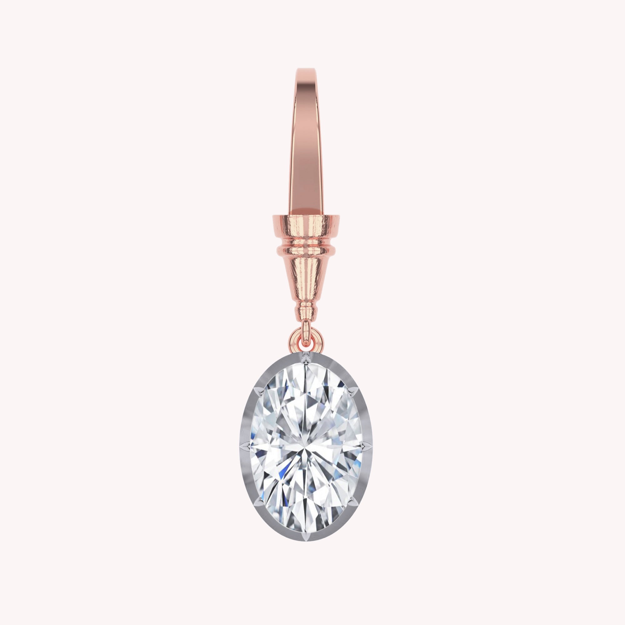 Solitaire Charm Pendant Bracelet Necklace Two Tone Pendant Multi Shape 3.00 Carat Lab Created Moissanite