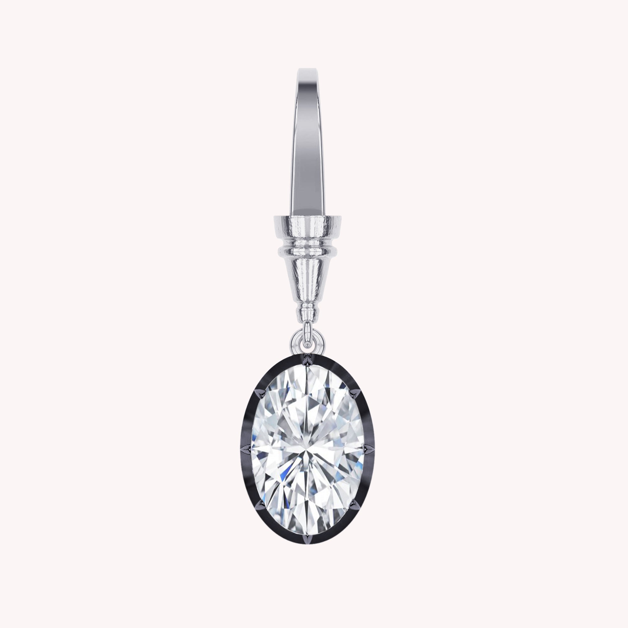 Solitaire Charm Two Tone Pendant Multi Shape 3.00 Carat Lab Created Moissanite