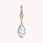Marquise Shape 4.00 Carat Lab Created Moissanite Solitaire Charm Two Tone Pendant
