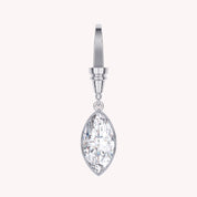 Marquise Shape 4.00 Carat Lab Created Moissanite Solitaire Charm Two Tone Pendant