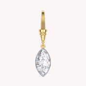 Marquise Shape 4.00 Carat Lab Created Moissanite Solitaire Charm Two Tone Pendant