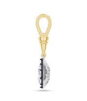 Solitaire Charm Two Tone Pendant Marquise and Pear Shape 4.00 Carat Lab Created Moissanite with Black Rhodium around the stone
