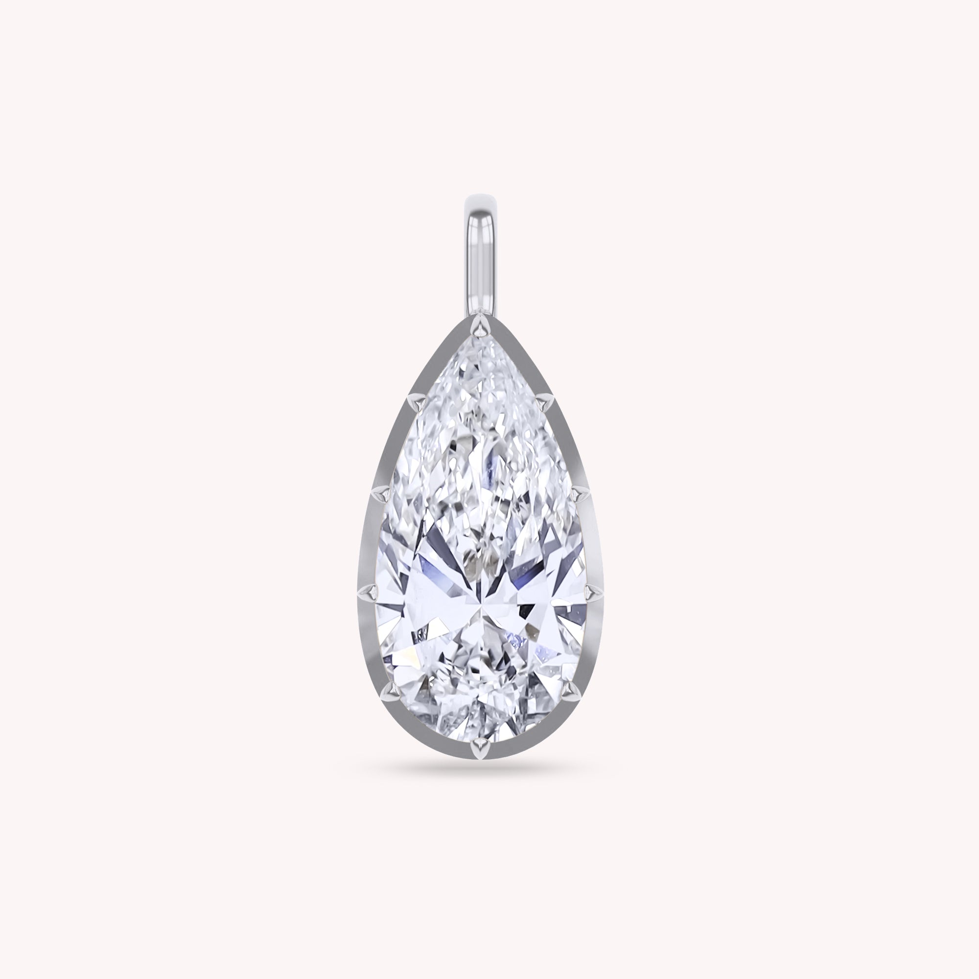 Pear Shape Lab Created Moissanite Solitaire pendant