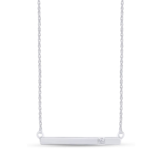 Load image into Gallery viewer, 0.05 Carat Round Cut White Natural Diamond Accent Bar Pendant Necklace For Women In 925 Sterling Silver
