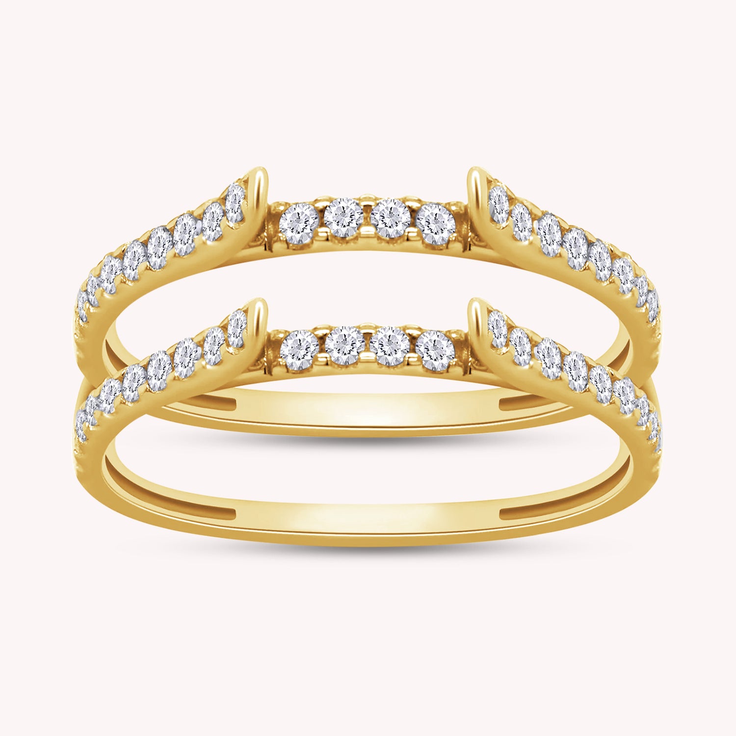 Cathedral Enhancer Ring Guard Lab Created Moissanite