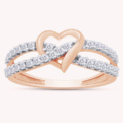 Infinity Heart White Cubic Zirconia Ring