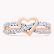 Infinity Heart White Cubic Zirconia Ring