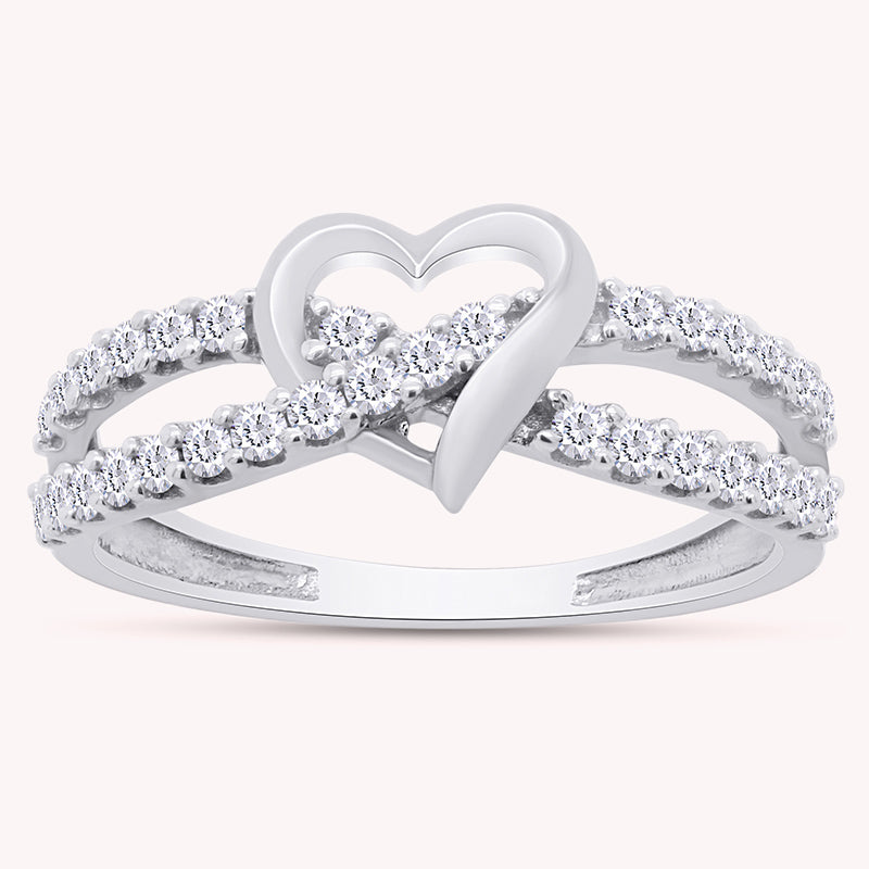 Infinity Heart White Cubic Zirconia Ring