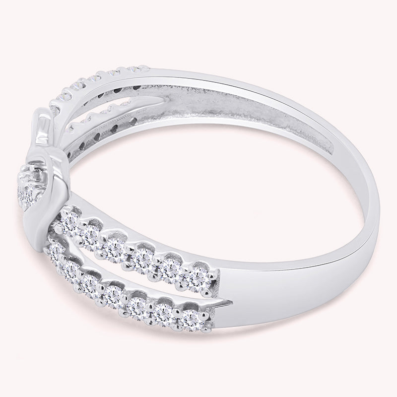 Infinity Heart White Cubic Zirconia Ring