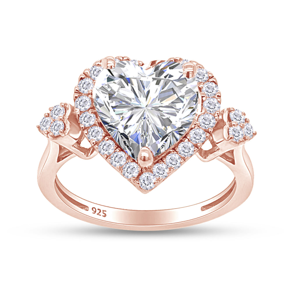 
                      
                        3 Carat Heart & Round Lab Created Moissanite Diamond Halo Promise Rings For Women In 925 Sterling Silver
                      
                    