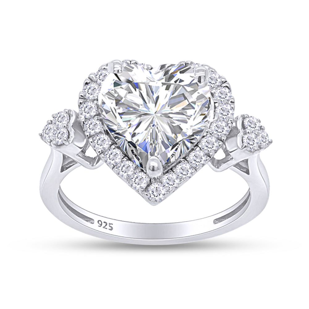 
                      
                        3 Carat Heart & Round Lab Created Moissanite Diamond Halo Promise Rings For Women In 925 Sterling Silver
                      
                    