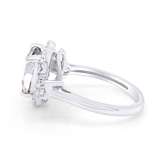 Load image into Gallery viewer, 3 Carat Heart &amp;amp; Round Lab Created Moissanite Diamond Halo Promise Rings For Women In 925 Sterling Silver
