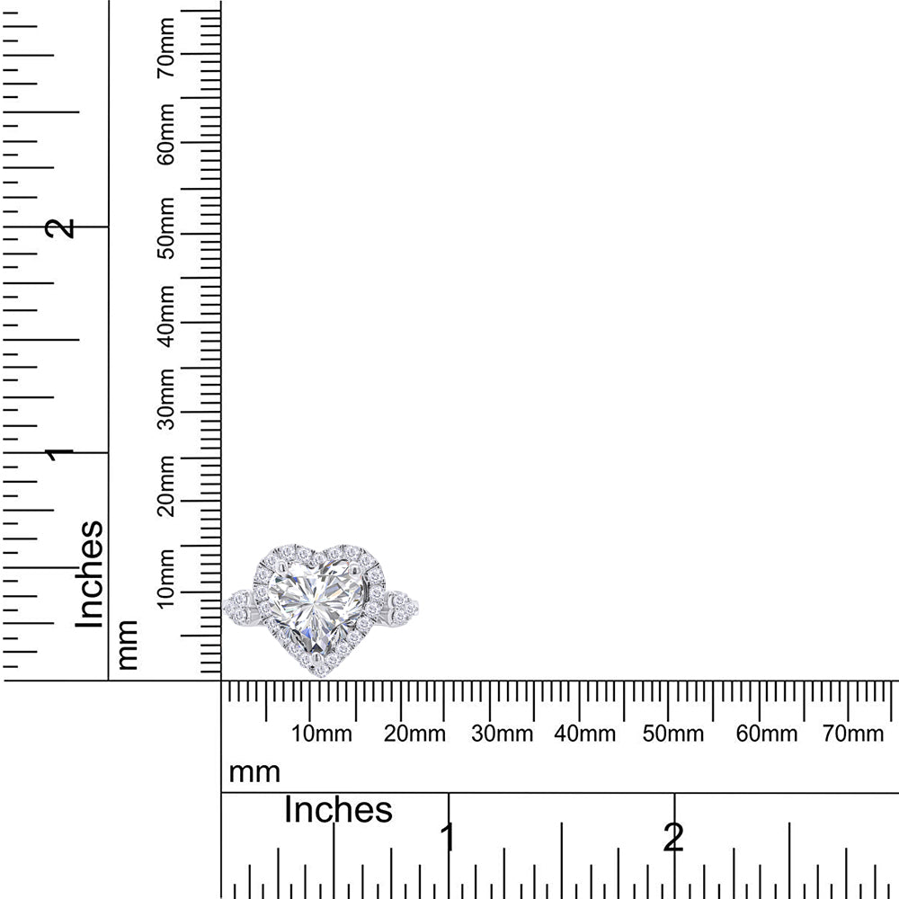 
                      
                        3 Carat Heart & Round Lab Created Moissanite Diamond Halo Promise Rings For Women In 925 Sterling Silver
                      
                    