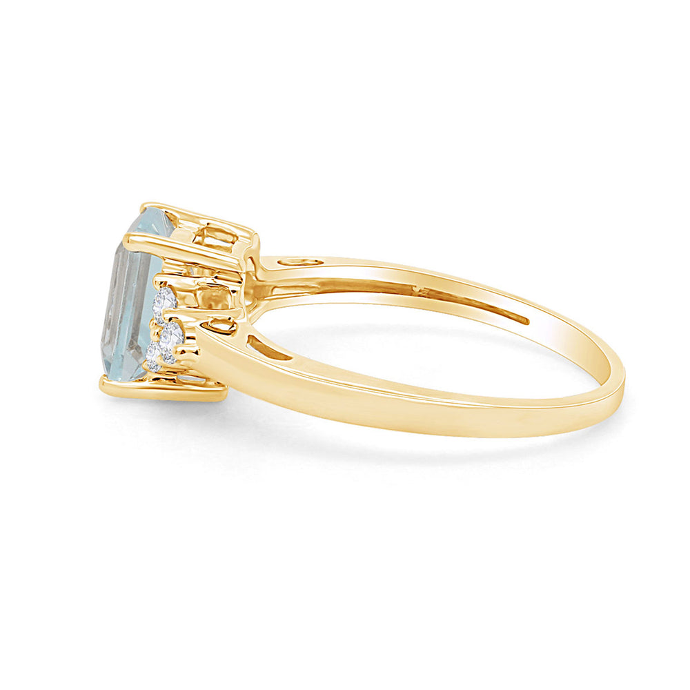 
                      
                        Simulated Blue Aquamarine & White Topaz CZ Fashion Ring in 14k Gold Over Sterling Silver (1.67 Cttw)
                      
                    