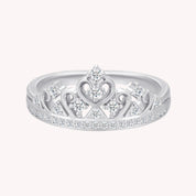 Ina White Cubic Zirconia Crown Ring