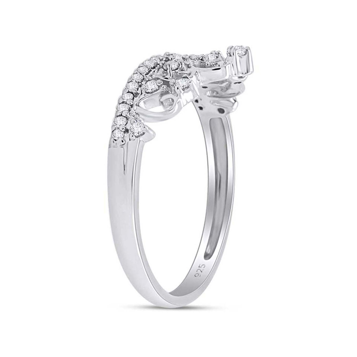 Round Cut White Cubic Zirconia Princess Crown Ring For Women In 925 Sterling Silver