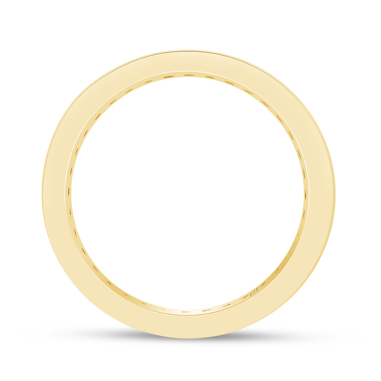 AFFY Round Shape Simulated Birthstone Full Eternity Band Ring in 14K Yellow Gold Over Sterling Silver