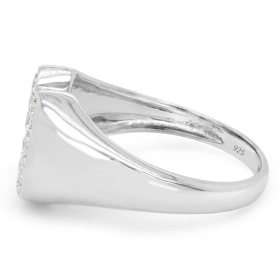 1/3 Carat Round Cut Lab Created Moissanite Diamond Horseshoe Statement Ring In 925 Sterling Silver (0.33 Cttw)