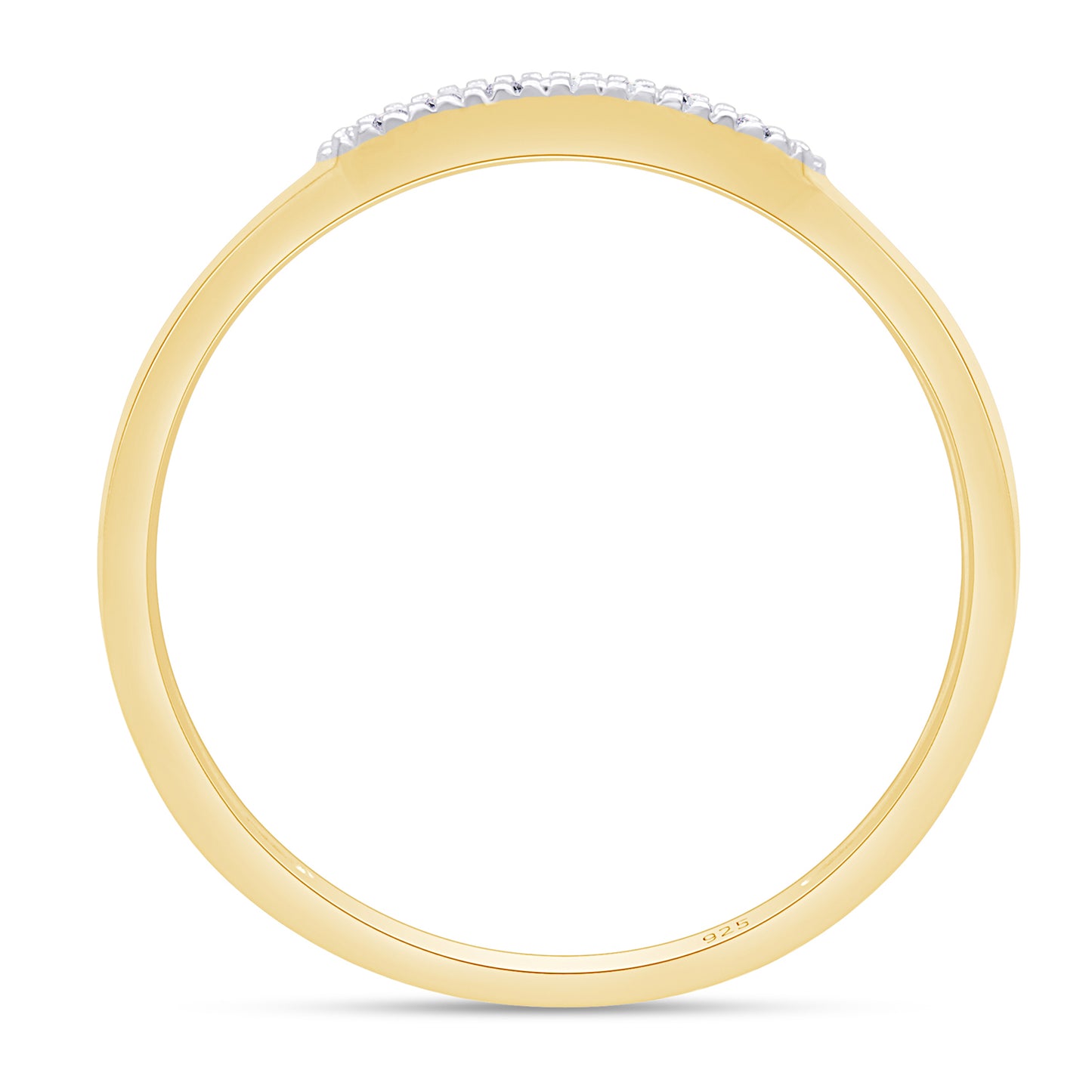 Round White Natural Diamond Accent Vintage-Style Contour Enhancer Guard Band Ring In 925 Sterling Silver (0.03 Cttw)