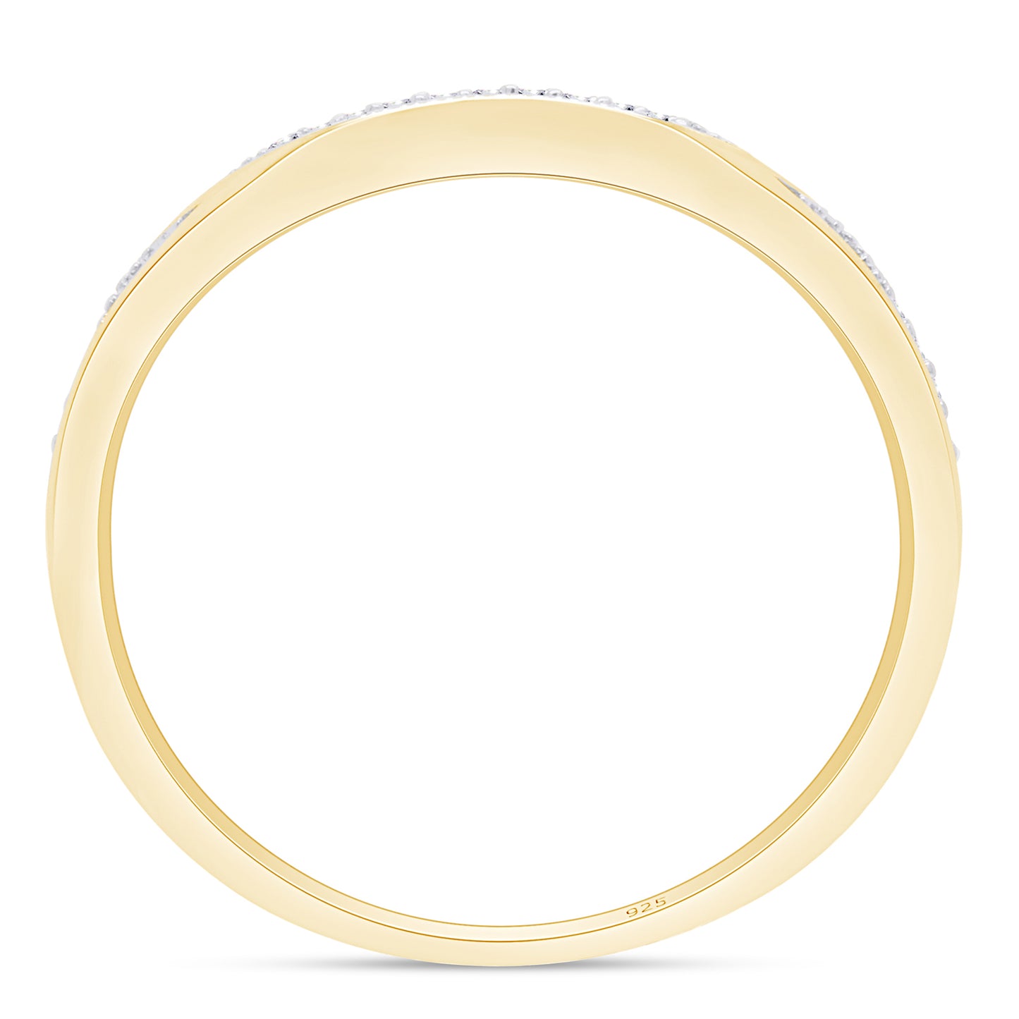 1/20 Carat Round White Natural Diamond Contour Enhancer Guard Band Ring In 925 Sterling Silver