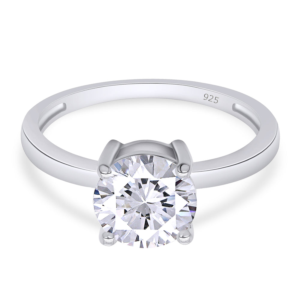 
                      
                        1 1/2 Carat 7.5MM Round Lab Created Moissanite Diamond Solitaire Ring For Women In 925 Sterling Silver
                      
                    