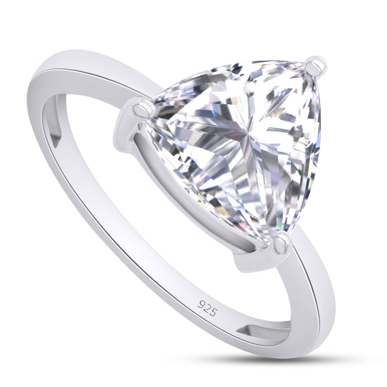 Load image into Gallery viewer, 1.50 Carat 8MM Trillion Cut Lab Created Moissanite Diamond Solitaire Ring For Women In 925 Sterling Silver

