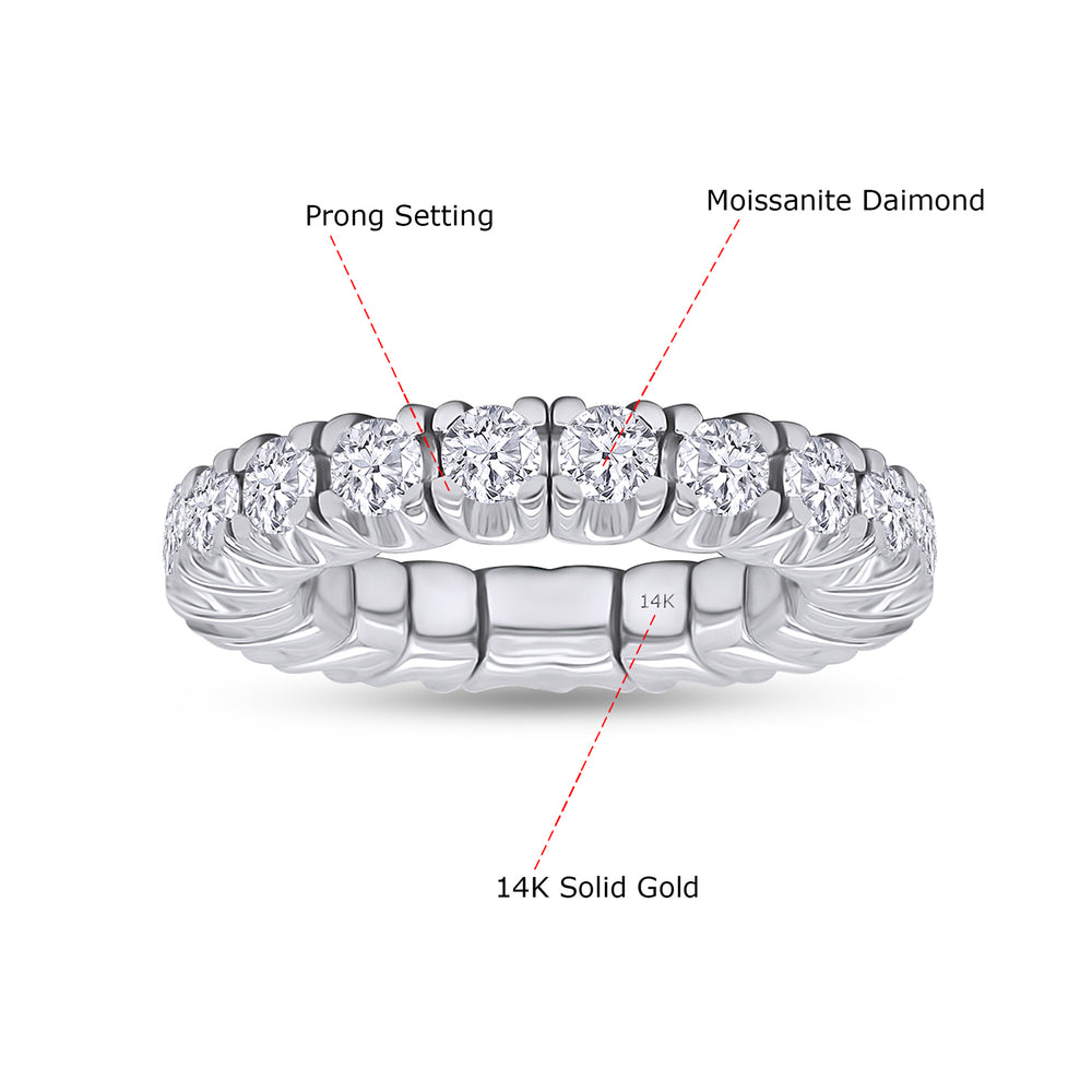 
                      
                        2 1/4 Carat Round Shape Lab Created Moissanite Stretchable Eternity Engagement Ring For Women In 925 Sterling Silver & 10K Or 14K Solid Gold Jewelry (2.25 Cttw)
                      
                    