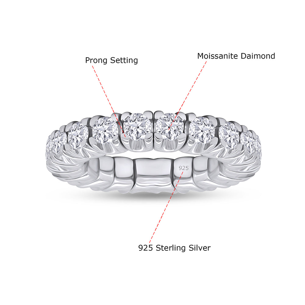 
                      
                        2 1/4 Carat Round Shape Lab Created Moissanite Stretchable Eternity Engagement Ring For Women In 925 Sterling Silver & 10K Or 14K Solid Gold Jewelry (2.25 Cttw)
                      
                    