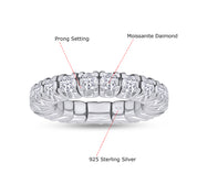 2 1/4 Carat Round Shape Lab Created Moissanite Stretchable Eternity Engagement Ring For Women In 925 Sterling Silver & 10K Or 14K Solid Gold Jewelry (2.25 Cttw)