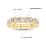 2 1/4 Carat Round Shape Lab Created Moissanite Stretchable Eternity Engagement Ring For Women In 925 Sterling Silver & 10K Or 14K Solid Gold Jewelry (2.25 Cttw)