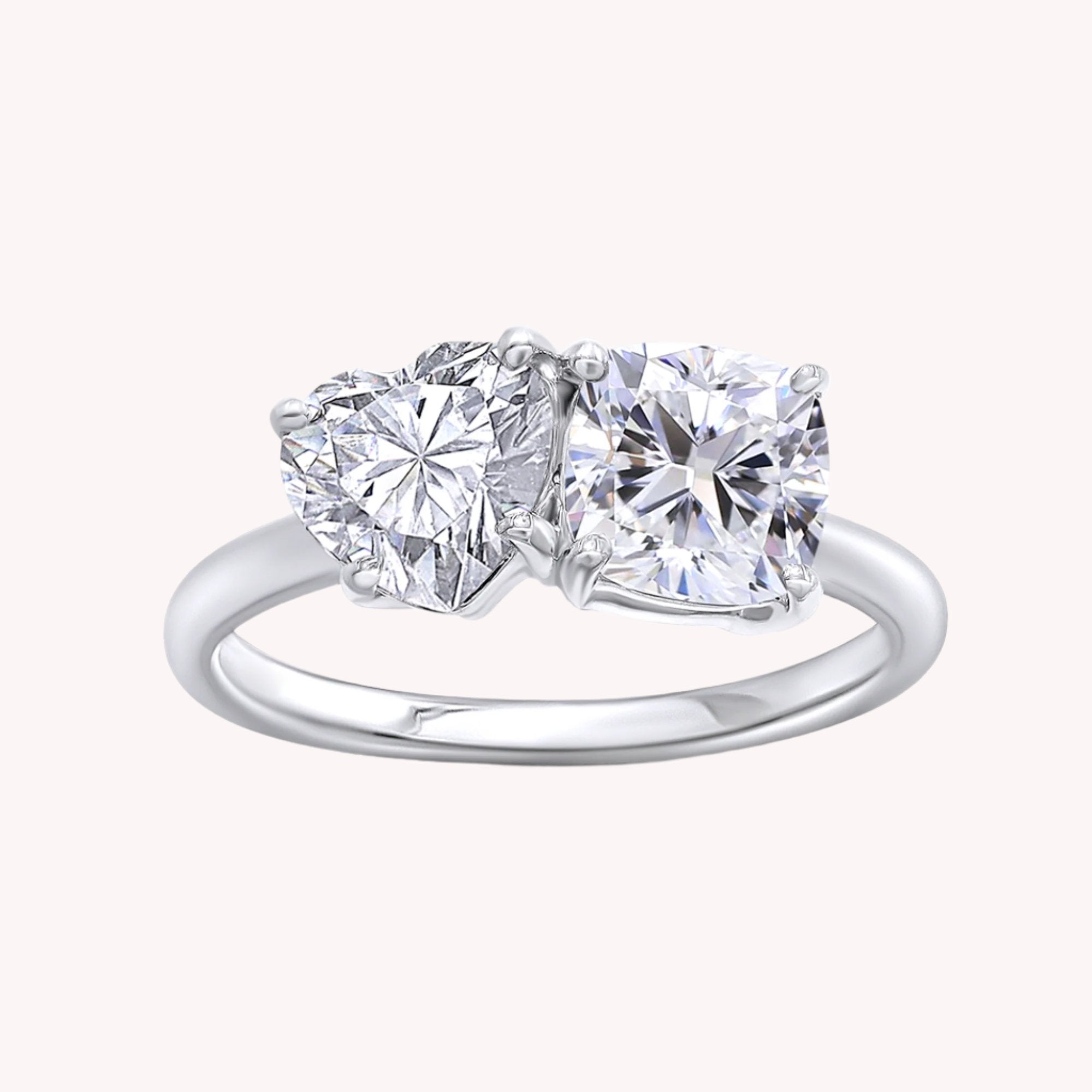 Toi Et Moi 2-Stone Lab Created Moissanite Ring