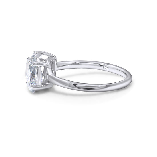 Load image into Gallery viewer, 2 1/3 Carat Pear &amp;amp; Asscher Lab Created Moissanite Diamond Toi Et Moi 2-Stone Engagement Ring For Women In 925 Sterling Silver
