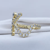 Initial Letter "K" Alphabet Lab Grown Diamond Bezel Set Promise Ring