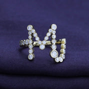 Bubble Round Lab Grown Diamond Initial Letter Ring