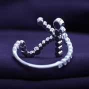 Bubble Round shape Lab Created Moissanite Initial Letter Ring