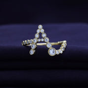 Bubble Round shape Lab Created Moissanite Initial Letter Ring