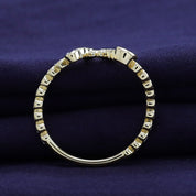 Bubble Round shape White Cubic Zirconia Initial Letter Ring