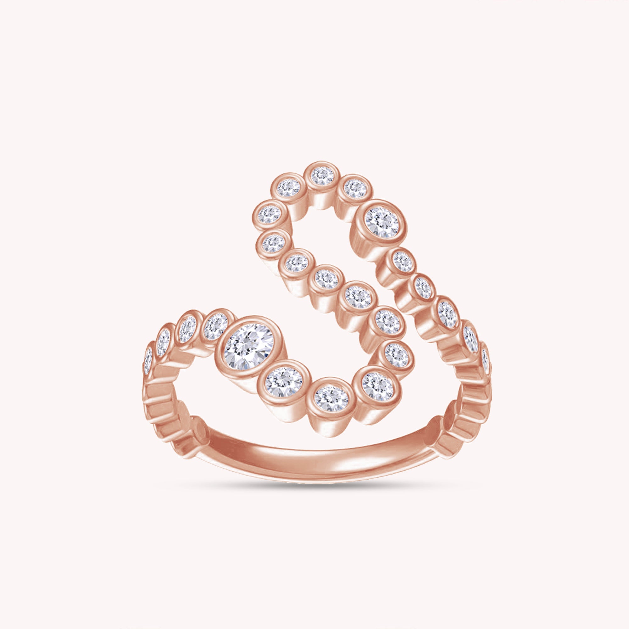 Bubble Round Lab Created Moissanite Initial Letter Ring In 925 Sterling Silver