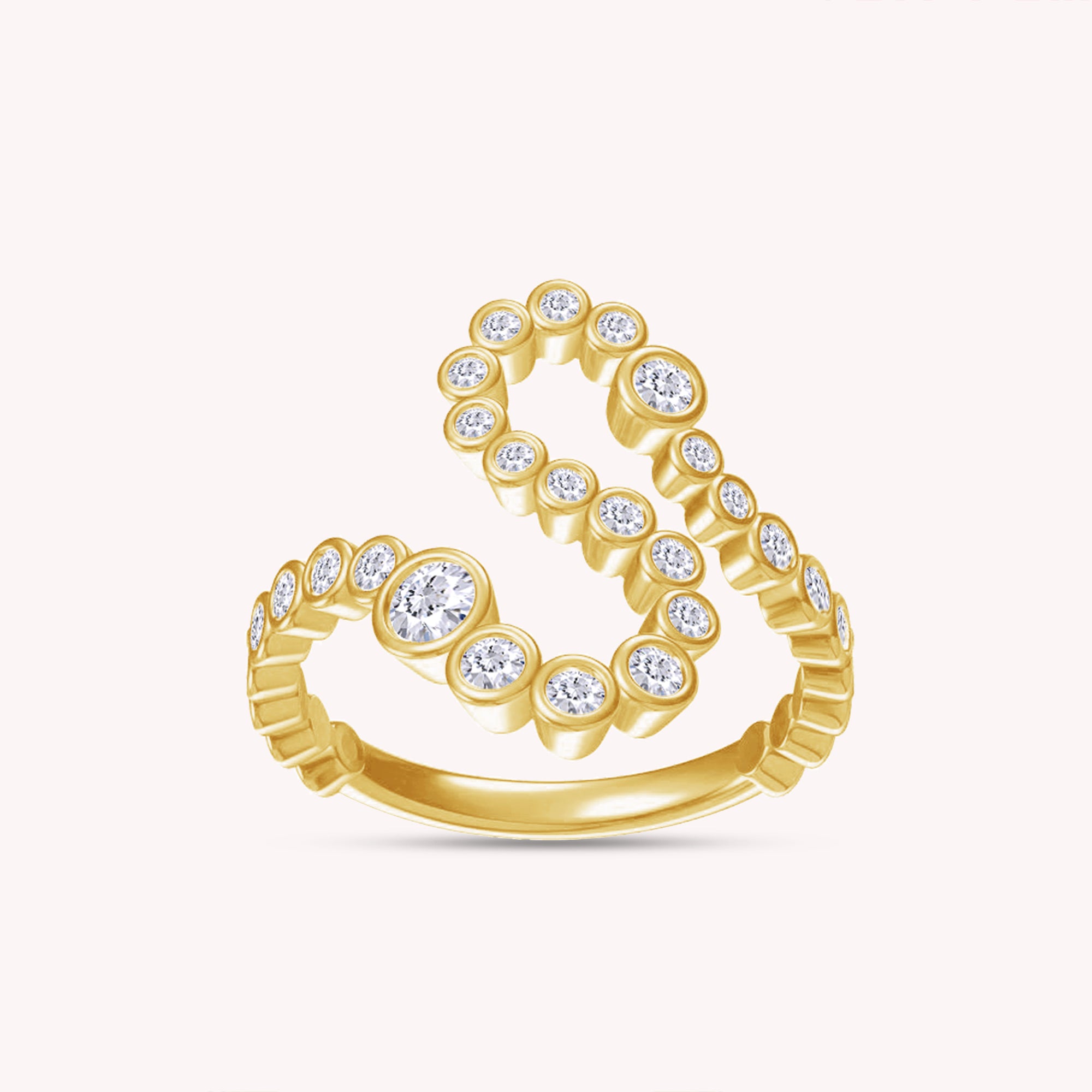 Bubble Round Lab Created Moissanite Initial Letter Ring In 925 Sterling Silver
