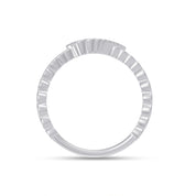 Bubble White Cubic Zirconia Initial Letter Ring In 925 Sterling Silver