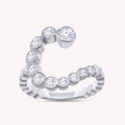 Bubble Round Lab Grown Diamond Initial Letter Ring
