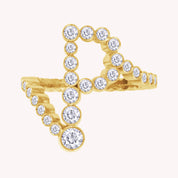 Bubble Round Lab Grown Diamond Initial Letter Ring