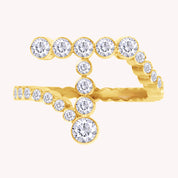 Bubble Round Lab Grown Diamond Initial Letter Ring